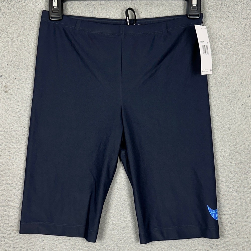 NEW Nike Swim Shorts Mens Medium Navy Blue Jammer Performance Swim Trunks Swoosh